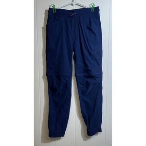 Eddie Bauer Kids Navy Blue Convertible Zip Off Hiking Pants Joggers Size M 10/12